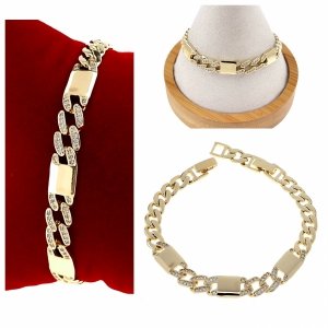 1154 Bransoletka elegancka cyrkonia złota 19,5cm pozłacana 14k Xuping