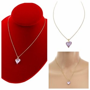 950 Złoty łańcuszek Austrian Crystal 41+5 naszyjnik pozłacany 14K Xuping serce 