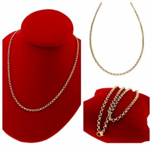 626 Złoty łańcuszek 50cm stal chirurgiczna 316L nierdzewna 