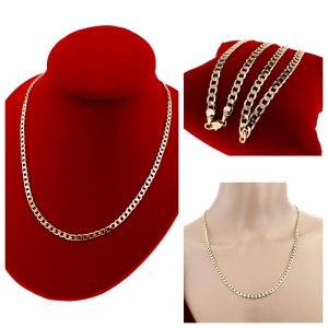 531a Złoty łańcuszek 55cm naszyjnik pozłacany 14K pancerka 