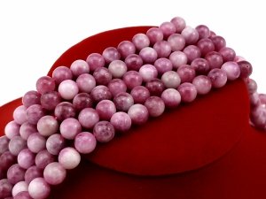 sz340 Naturalne koraliki kwarcowe, barwione, okrągłe, imitujące turmalin śliwkowy, kamelia, 8~8,5 mm, otwór: 0,9~1 mm, około 45~47 szt./pasmo, 14,96~15,35 cala (38~39 cm)