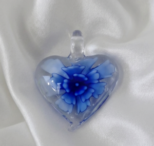 530i Zawieszka szkło weneckie serce kwiat
