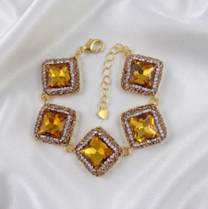 Op340 Bransoletka 18+5cm biżuteria królewska pozłacana 14k 