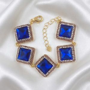 Op257 Bransoletka 18+5cm biżuteria królewska pozłacana 14k 