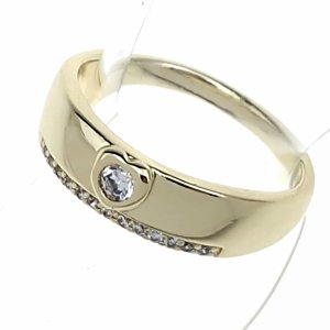 469 Pierścionek złoty pozłacany 14k cyrkonie