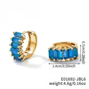 4415 Kolczyki złote pozłacane wiszące 14K cyrkonie 