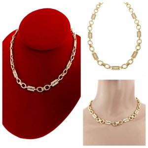 2521 Złoty łańcuszek naszyjnik 40+5cm pozłacany 14k wzór grecki