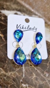 3070 Złote kolczyki pozłacane 14K kryształek