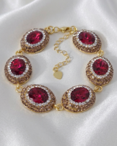 370 Bransoletka 18+5cm biżuteria królewska pozłacana 14k 