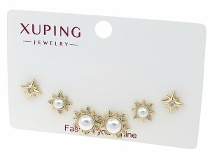 650c Komplet zestaw kolczyki złote pozłacane 14K Xuping