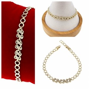 4542 Bransoletka elegancka złota 17,5+2cm pozłacana 14k Xuping cyrkonie