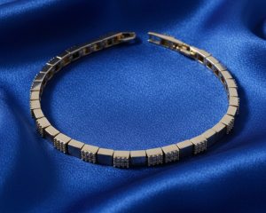 3037 Bransoletka elegancka złota 17+2cm pozłacana 14k cyrkonie