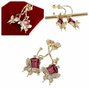 4730 Kolczyki złote pozłacane Austrian Crystal wiszące 14K cyrkonie Xuping 