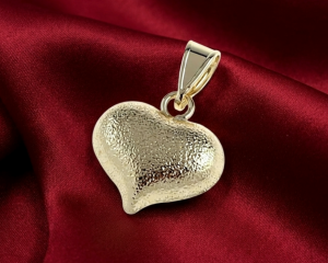 1988f Złota zawieszka błyszcząca pozłacana 14k serce