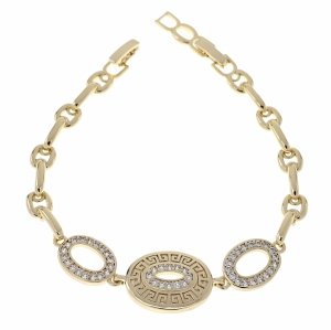 648 Bransoletka elegancka złota 17+2cm pozłacana 14k cyrkonie