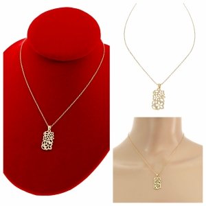 2640 Piękny ażurowy złoty łańcuszek naszyjnik 39+5 stal chirurgiczna 316L 