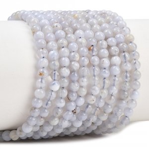 4057 Agat okrągły kamień naturalny 3,5mm pasmo 38cm