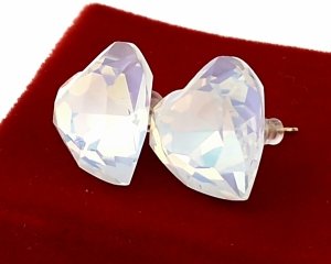 2569 Kolczyki złote pozłacane wtyczki 14K serce