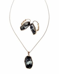 1078 Komplet kolczyki, naszyjnik 40+5cm pozłacany 18k Swaro Austrian Crystal