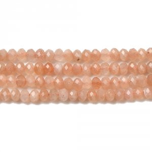 sz74 Kamień słoneczny fasetowany kamień naturalny kula 3mm pasmo 38cm 