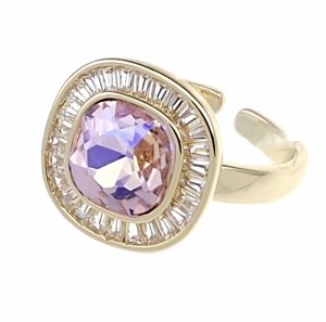 1917g Pierścionek złoty pozłacany 14k regulowany kryształek 