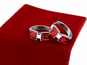 233f Kolczyki srebrne pozłacane białym złotem wiszące koła 1,5cm Austrian Crystal 