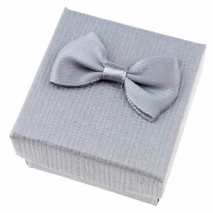 pu44 Pudełko prezentowe na biżuterię kolczyki lub pierścionek ozdobne z kokardką