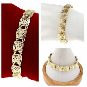 907 Bransoletka złota elegancka 19cm pozłacana 14k Milan