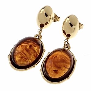 595b Kolczyki złote wtyczki stal chirurgiczna 316L nierdzewna