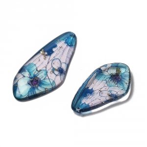 sz228 Zawieszki z żywicy w kształcie skrzydeł motyla, 2 pary