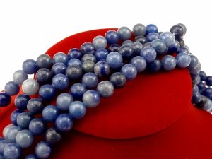 1116 podgrzewane naturalne niebieskie koraliki awenturynu, okrągłe, 6 mm, otwór: 0,8 mm, około 59–61 szt./pasmo, 15 cali