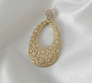 4939 Złota zawieszka błyszcząca pozłacana 14k 