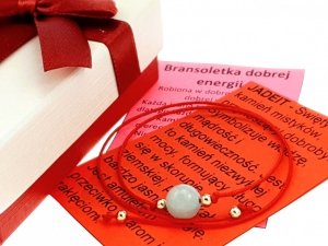 e80 Bransoletka dobrej energii - jadeit sznurek