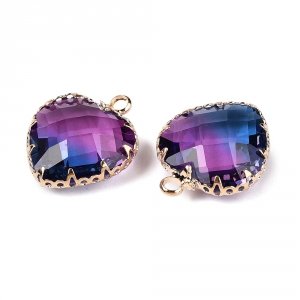 3731L Zawieszka szklana serce fasetowane