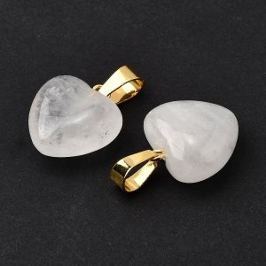 3729i Zawieszka kryształ górski kamień naturalny serce