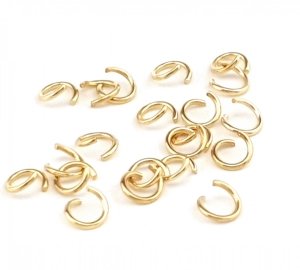 3720h Kółeczka stal chirurgiczna 200 sztuk 5x0,7mm złote otwarte 