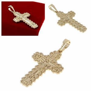 685a Złota zawieszka błyszcząca pozłacana 14k Xuping krzyż