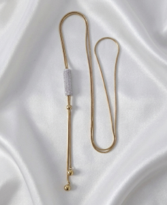 1592e Złoty łańcuszek naszyjnik 45-80cm stal chirurgiczna 316L krawatka 