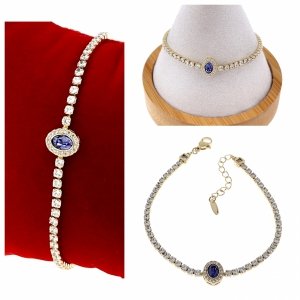 1045 Bransoletka elegancka złota 17+3cm pozłacana 14k Xuping Austrian Crystal