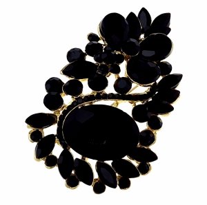 2257 Elegancka broszka przypinka złota cyrkonia 