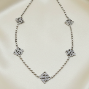 2424 Srebrny łańcuszek 43+5cm naszyjnik stal chirurgiczna nierdzewna 316L 