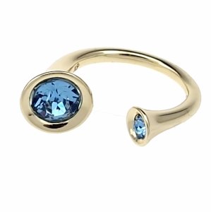 1940k Pierścionek złoty pozłacany 14k cyrkonie Austrian Crystal regulowany