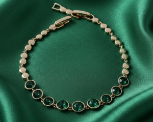 506 Bransoletka elegancka złota 17+2cm pozłacana 18k cyrkonie Austrian Crystal