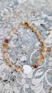 3723f Bransoletka naturalny kamień cytryn 20cm+4cm