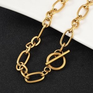 3001 Złoty łańcuszek 53cm naszyjnik stal chirurgiczna nierdzewna 316L 