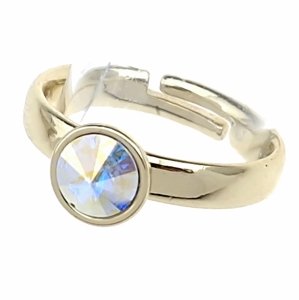 3721k Pierścionek złoty pozłacany 14k cyrkonie Austrian Crystal regulowany