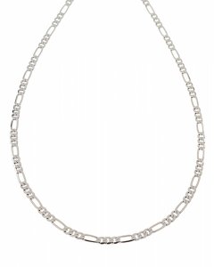 1290 Srebrny łańcuszek 55cm 3,3mm pozłacany białym złotem Xuping figaro