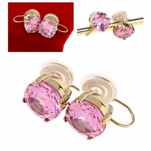 3718h Kolczyki klipsy złote stal chirurgiczna 316L celebrytki 