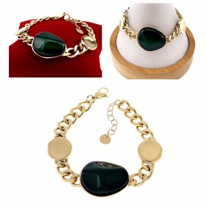 987 Bransoletka złota 17+3 stal chirurgiczna 316L nierdzewna