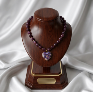 1221i Naszyjnik dolomit kamień naturalny 42+5cm stal chirurgiczna nierdzewna 